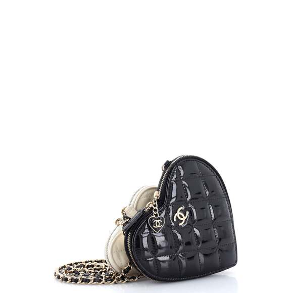 Chanel Double Heart Clutch With Chain #219387C39B - Picture 3 of 8